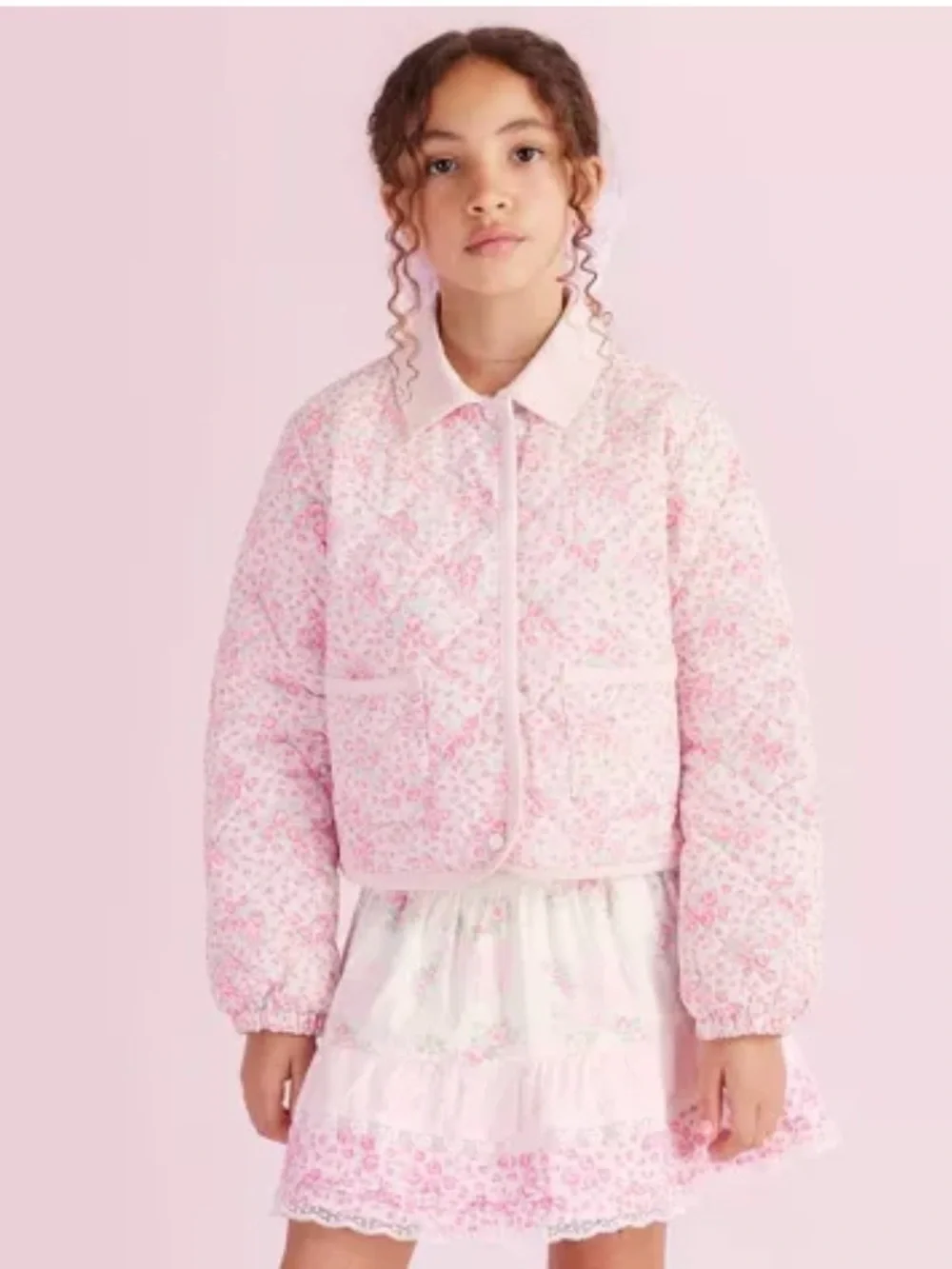 NWT LoveShackFancy x Target Charlotte Roseheart Quilted Barn Jacket Pink Girls